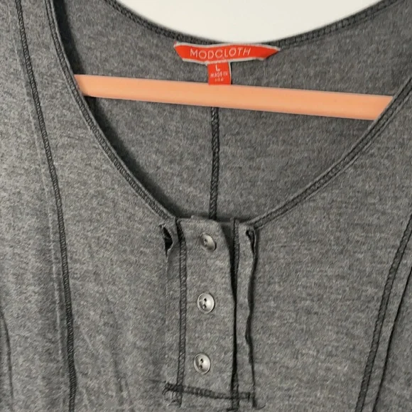 ModCloth Fit and Flare Dress | Charcoal Grey - Picture 2 of 7